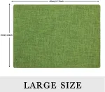 6Pcs Placemats, Washable Linen Heat Resistant Non Slip Reversible Table Mats, Green
