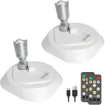 2 Pack Rechargeable LED Wall Lamp Wireless Spotlight with Remote Control, 3 Color Temperatures Accent Lighting for Picture and Plant, White