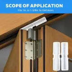 3 Pcs Bifold Door Spring Slide Rail, PET Bi-Fold Door Slide Guide, White Top Track Guide for Bi-Fold Closet Doors and Folding Doors, Easy to Install Bifold Closet Door Replacement Hardware