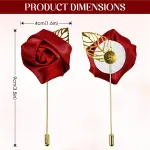1Pcs Flower Lapel Pins,Rose Pins for Men for Dance,Party,Wedding