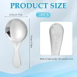 304 Stainless Spoons for Canisters, 3 PCS Short Handle Spoons, Silver Mini Scoops, Thickened Small Round Spoon, Small Coffee Scoops Candy Scoops for Salt Sugar Condiments Tea Desserts Coffee
