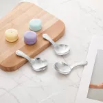 304 Stainless Spoons for Canisters, 3 PCS Short Handle Spoons, Silver Mini Scoops, Thickened Small Round Spoon, Small Coffee Scoops Candy Scoops for Salt Sugar Condiments Tea Desserts Coffee