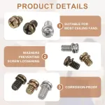 20Pcs Ceiling Fan Blade Screws, 1/4″-20 x 3/8 Carbon Steel Phillips Pan Motor Replacement Screw for Lighting Ceiling Fan, Copper