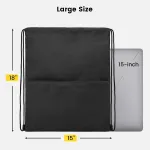 Drawstring Backpack Water Resistant String Bag Sports Sackpack Gym Sack with Side Pocket for Men Women