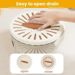 2-in-1 Draining and Preservation Basket, 2026 Upgraded Multifunctional Fruit and Vegetable Washing Bowl with Handle Fruit Strainer Container with Lid for Kitchen, Fridge, Picnic, Camping (Brown)