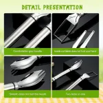 2-in-1 Stainless Steel Fruit Cutter Watermelon Cutter, Watermelon Slicer Cutter Summer Watermelon Cutting Artifact for Kitchen DIY (1)