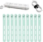 10 Pack Reusable Silicone Cable Ties - Adjustable Cord Organizer for Earphone, Phone Charger, Computer Cords - Office, Home Organization and Storage, Travel Essentials