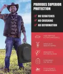 Hard Shell Cowboy Hat Case for Travel, Universal Fedora Hat Box Storage Organizer with Elastic Luggage Strap, Crush-Proof Protective Hat Carrier Bag for Large Brim Hats Men Women