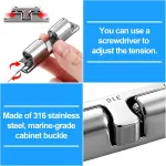 2 Pack Marine Grade 316 Stainless Steel Cabinet Tension Catch 70 mm Double Ball Tension Roller Catch Latch for Ship Hardware, Deck Installation, Cabinet, Closet & Furniture Door
