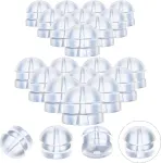 100 Pieces Clear Earring Backs Hamburger Shaped Saety Backs Secure Locking Silicone Earring Backs Stopper or Jewelry Accessories Supplies, 2 Sizes