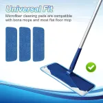 3 Pack Microiber Mop Pads Replacement or Wet/Dry Mop loor Cleaning Reusable Mop Pads Reills or Spray loor Mops Compatible with Bona loor Care System and Any Microiber lat Spray Mop