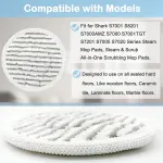 12 Pack Replacement Steam Mop Pads or Shark S8201 S7001 S8001 S7201 S7000AMZ S7000 S7005 S7020 S7001C Steam Mop, Steam & Scrub All-in-One Scrubbing and Sanitizing, Dirt Grip Scrub Washable Pad