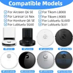 20-Piece L9000 Replacement Parts Compatible with Tikom L9000, L8000, Lubluelu SL60D, Laresar L6 Nex, Honiture Q6 SE Robot Vacuum Accessories, 2 Main Brushes, 6 Side Brushes, 6 HEPA ilters, 6 Mop Pads