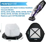 6 Pack Dust Cup ilters Replacement or Shark Cordless Handheld Vacuum SV780 SV75Z SV728N SV726N, Replacement Part# X769, XSB726N