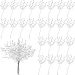 60 Pieces Artiicial Bouquets with Acrylic Bead Drop Crystal lower Stem Branches Beaded String Bridal Picks, Decoration or Wedding DIY Crats