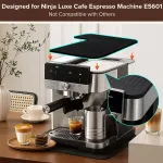L Shaped Silicone Coffee Machine Mat, Non Slip Heat Resistant Espresso Machine Drip Tray Protector Pad-Black