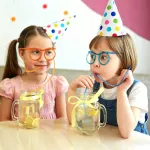 5-Pack Round Glasses-Shaped Straw, PETG, Food-Grade, Odorless, Reusable, Cute & Funny Novelty Straw