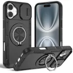 2-in-1 Magnetic Sliding Lens Case for iPhone 16 Plus – Black