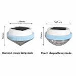 Solar Floating Pool Lights with Multicolor Glow, Two Shape Options (Peach & Diamond), Automatic Day Charging Night Illumination, Waterproof Durable Design for Pools, Bathtubs, Fountains, Aquariums, and Spa Decorative Ambiance – 2PCS (Diamond Light Effect)