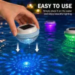 Solar Floating Pool Lights with Multicolor Glow, Two Shape Options (Peach & Diamond), Automatic Day Charging Night Illumination, Waterproof Durable Design for Pools, Bathtubs, Fountains, Aquariums, and Spa Decorative Ambiance – 2PCS (Diamond Light Effect)