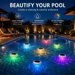 Solar Floating Pool Lights with Multicolor Glow, Two Shape Options (Peach & Diamond), Automatic Day Charging Night Illumination, Waterproof Durable Design for Pools, Bathtubs, Fountains, Aquariums, and Spa Decorative Ambiance – 2PCS (Diamond Light Effect)