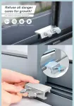 Adjustable Window Limit Lock for Sliding and Single-Hung Windows, Stainless Steel Security Stopper for Child and Pet Safety, No-Drill Installation – Double-knob model