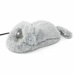 Cozy Heated Two-in-One Plush Cat Cave Bed with USB-Powered Warming, Multi-Level Temperature Control, and Timer, Convertible from Enclosed House to Flat Mat for Year-Round Napping Indoors or on the Go (Grey)