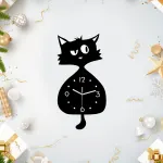 Black Gray Cat Wall Clock Unique Home Decor Silent Wall Clock Cat Decor Australia Modern