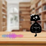 Black Gray Cat Wall Clock Unique Home Decor Silent Wall Clock Cat Decor Australia Modern