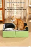 Portable Foldable Cat Litter Box for Travel,large – Grey
