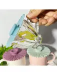 3 Pieces Sunflower Silicone Cup Lids Multi Functional Lid Set For Tea And Coffee Cups