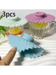 3 Pieces Sunflower Silicone Cup Lids Multi Functional Lid Set For Tea And Coffee Cups