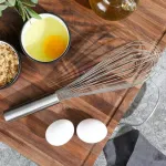12″ Baking Whisk,Stainless Steel Wire Whisk Ideal For Beating Eggs,Blending Sauces,Mixing Batter