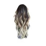 Women’s Brown Mixed Color Gradient Medium Length Curly Wig