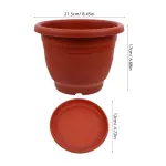 5-Pack Red Terracotta Pots with Tray for Houseplants and Garden Planting