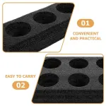 3-Piece Multi-Hole Cup Holder Set with EPE Foam, Spill-Resistant Drink Holder for Takeout and Travel