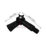 2-Pack Black Universal Threaded Mop Handle Adapter with Extension Pole and Adjustable Angle Hinge for Home Cleaning