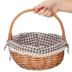 1Pcs Plastic Storage Basket for Easter Celebration Suitable for Household Use in Brown