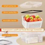 Fruit Container Set – Removable Colander, Leak-Proof & Stackable