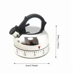 Kitchen Timer, Vintage Tea Kettle Shaped Mechanical Timer, Countdown for Cooking Baking Study and Management Timer