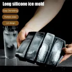 6.89×5.71 Inch Silicone Ice Mold, Large Slow Melting Ice Cubes, BPA Free Tray without Lid for Drinks(BlackA)