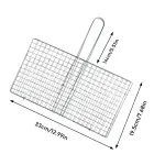 Stainless Steel Mesh BBQ Grill Basket, Long Cool Handle Portable Grilling Rack For Fish Meat Vegetables Camping Picnic