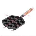 Cast Iron Takoyaki Pan Takoyaki Grill Pan, Octopus Meat Mold Maker Cast Iron 14 Holes for Home