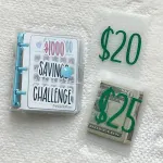 1000 Savings Challenge Binder with Envelopes, Blue