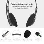 USB Headset,USB Computer Headphones with Noise Cancelling Mic for PC Business Skype Softphone Call Center Office