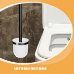 Toilet Brush Holder, White, Plastic, for Home, Space-Saving, Practical Design