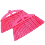 2Pcs Heavy Duty Broom Head Red Plastic for Floor Maintenance with Densely Packed Bristles