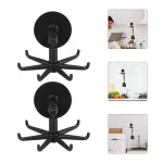 2Pcs Sleek Design Utensil Holder Black Plastic Rotating ula Hanger for Kitchen Renters