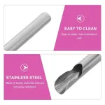 4Pcs Washable Stainless Steel Straw Plated Silver Reusable Metal Straw for Drinks