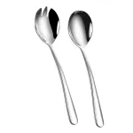 1 Set Stainless Steel Salad Serving Spoon and Fork Flatware Kitchen Utensils for Salad Tossing and Serving